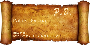 Patik Dorina névjegykártya